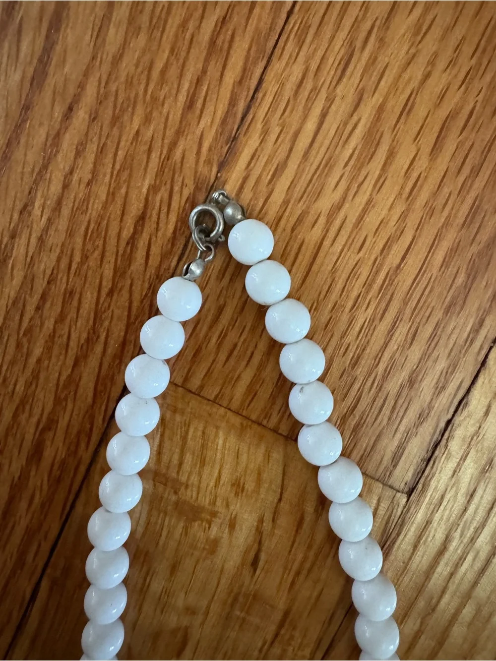 Vintage White and Red Beaded Statement Necklace